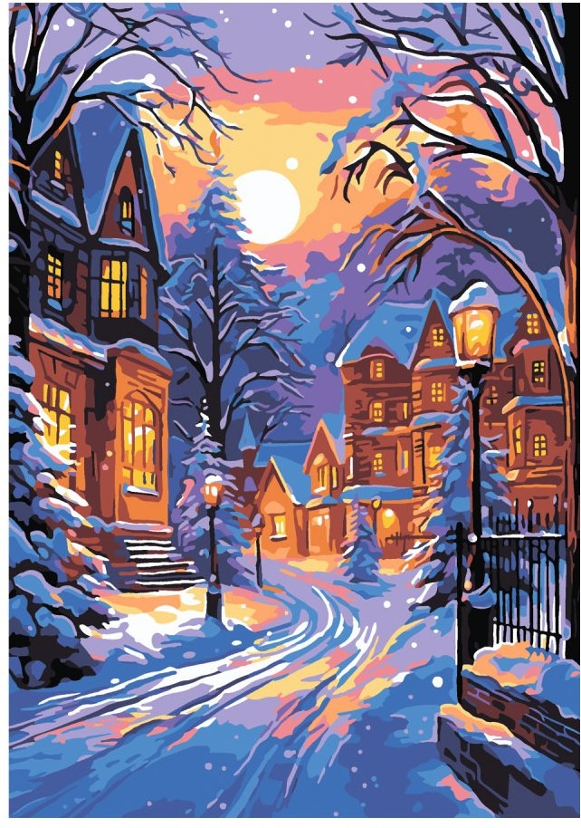 Картина по номерам «Зимняя улица» | Lori