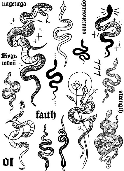 Тату перманентные «Змеи» | Pink