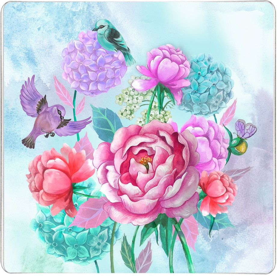 Доска разделочная «Пионы и птички» | Мультидом Трейдинг