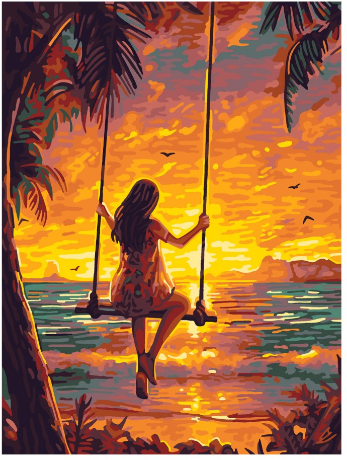 Картина по номерам «Золотой закат» | Lori