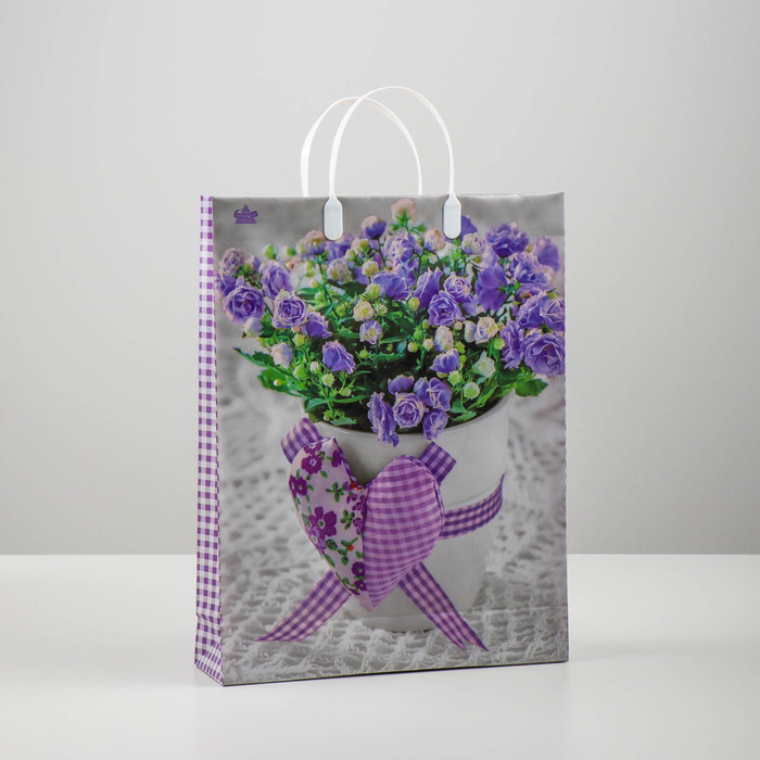 Пакет подарочный «Лиловое сердце» | Весенняя палитра | ТикоПластик