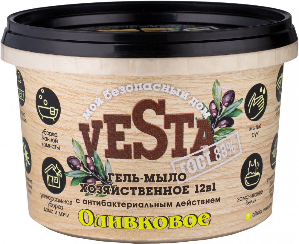 Гель-мыло хозяйственное 88% «Оливковое» | Vesta