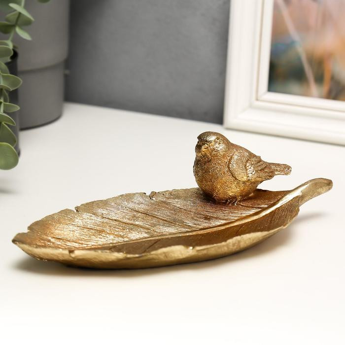 Блюдо декоративное «Воробышек на листе» | ИнтерPresent