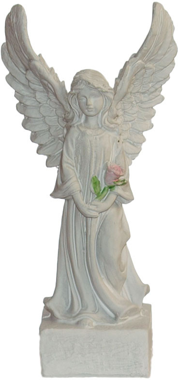 Статуэтка «Белоснежный ангел-девушка в платье с розой» | ИнтерPresent