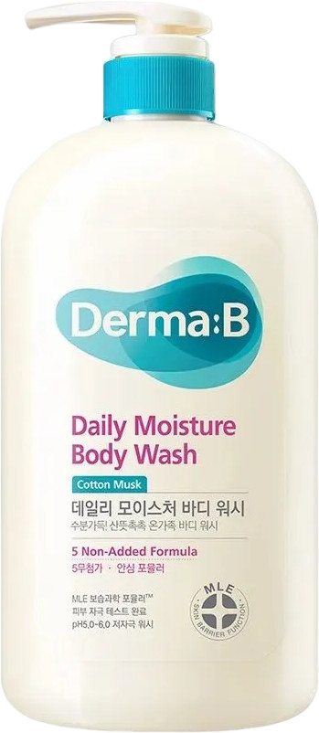 Гель для душа увлажняющий с экстрактом хлопка «Daily Moisture Body Wash Cotton Musk» | Derma:B