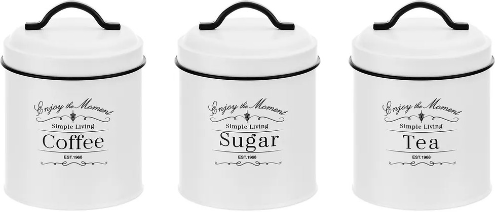 Набор банок для сыпучих продуктов «Tea, coffee, sugar» | Elan Gallery