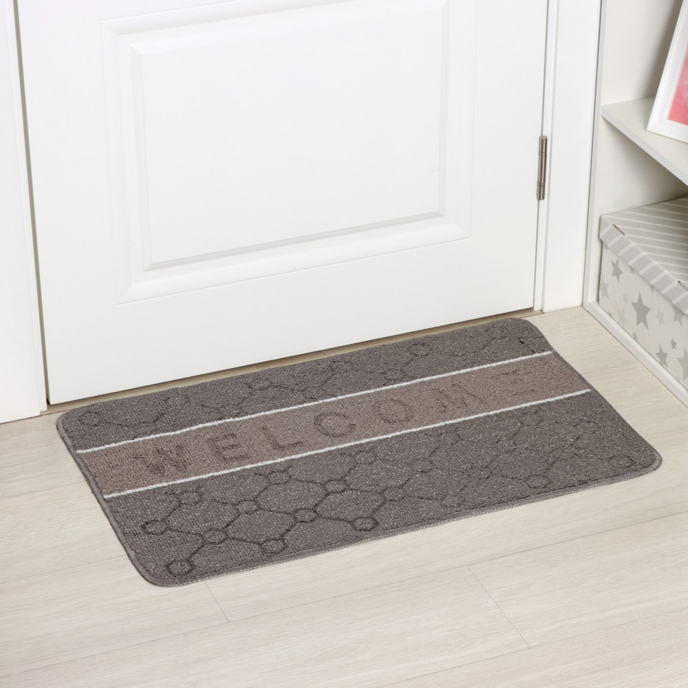 Коврик влаговпитывающий придверный «Welcome. Молекула» | Доляна