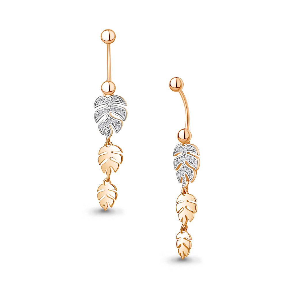 Пирсинг из серебра с фианитом | Aquamarine