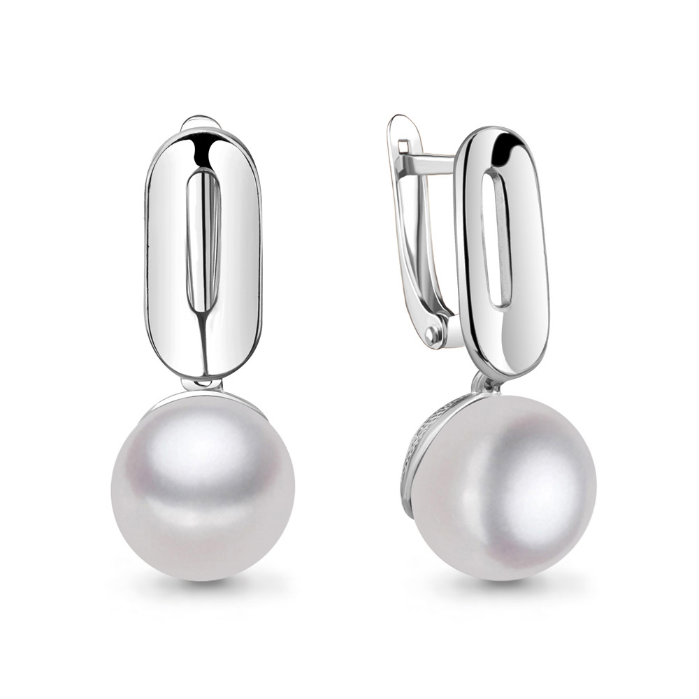 Серьги из серебра с имитацией жемчуга | Aquamarine