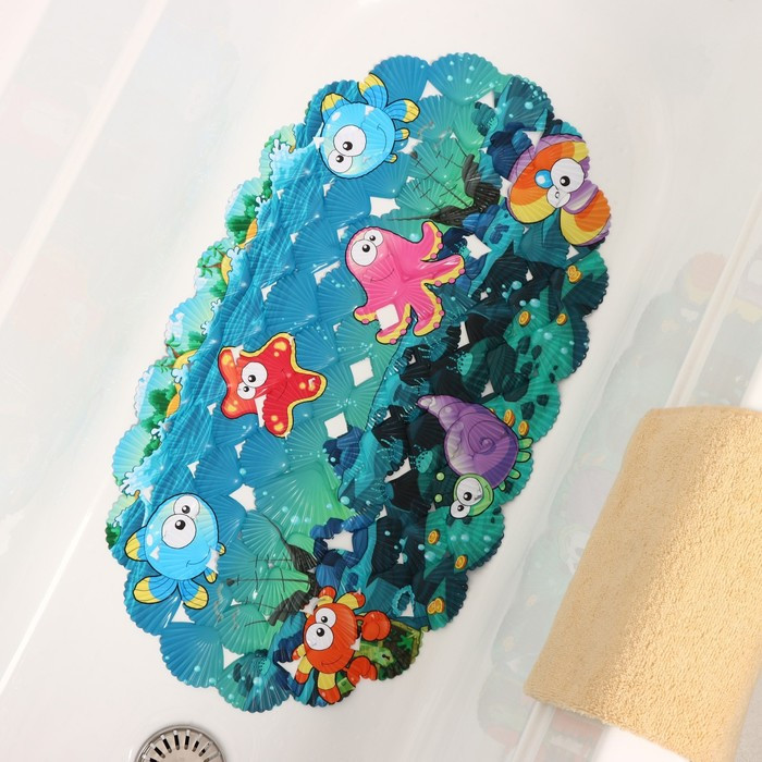 Коврик противоскользящий «Морские жители» | Доляна