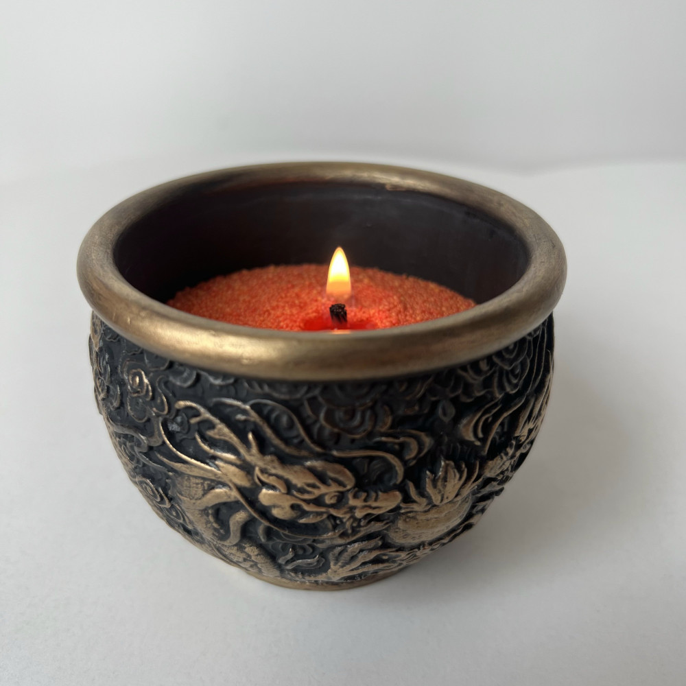 Подсвечник с насыпной свечой «Золотой дракон» | Carrero creative homе