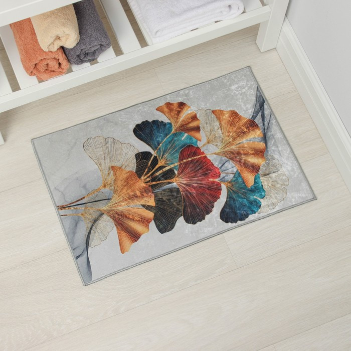 Коврик для ванной «Листья» | Доляна