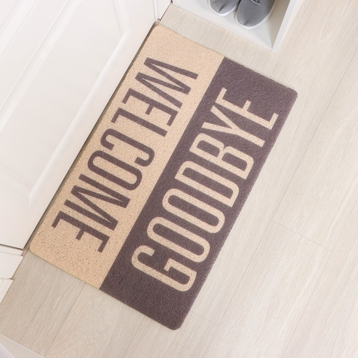 Коврик придверный грязезащитный «Здравствуйте. До свидания» | Доляна