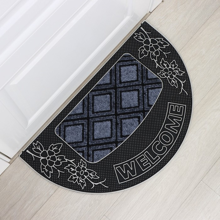 Коврик придверный «Welcome. Цветы» | Доляна