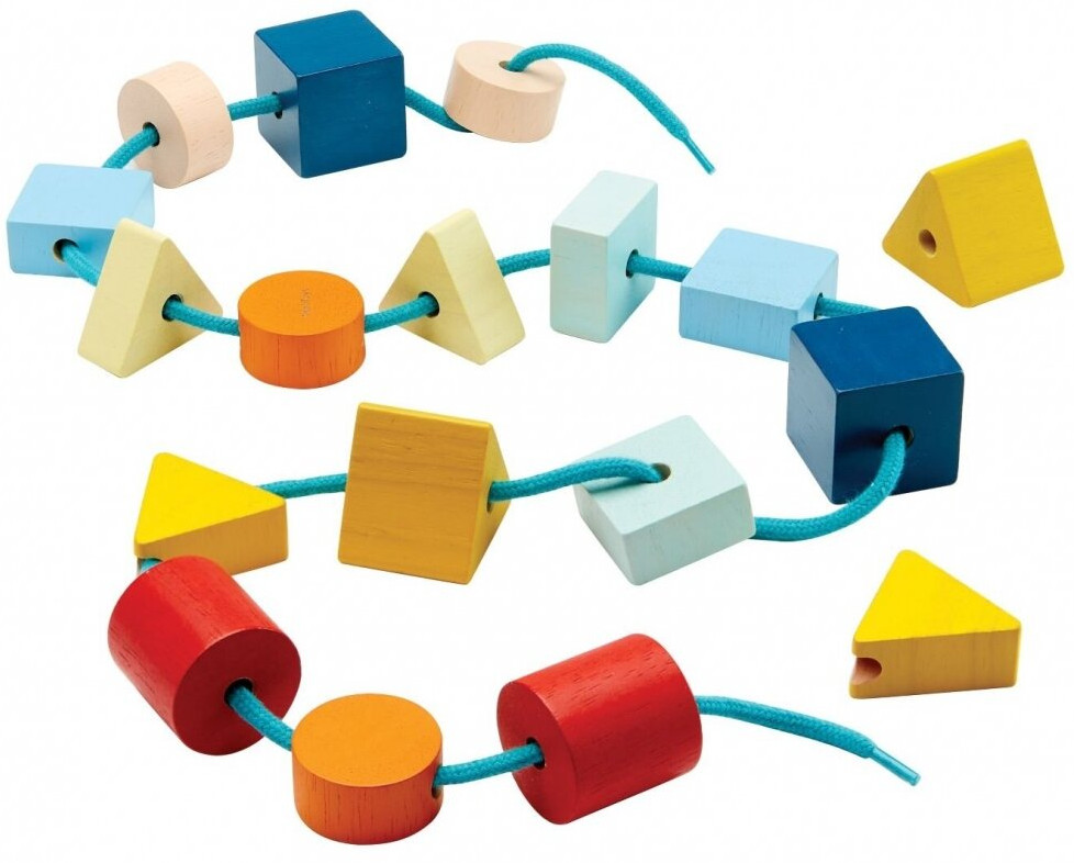Игрушка деревянная «Шнуровка Фигуры» | Plan Toys
