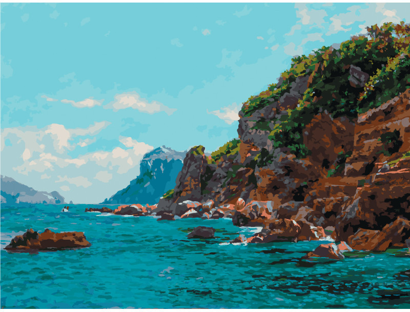 Картина по номерам «Голубое море» | Белоснежка