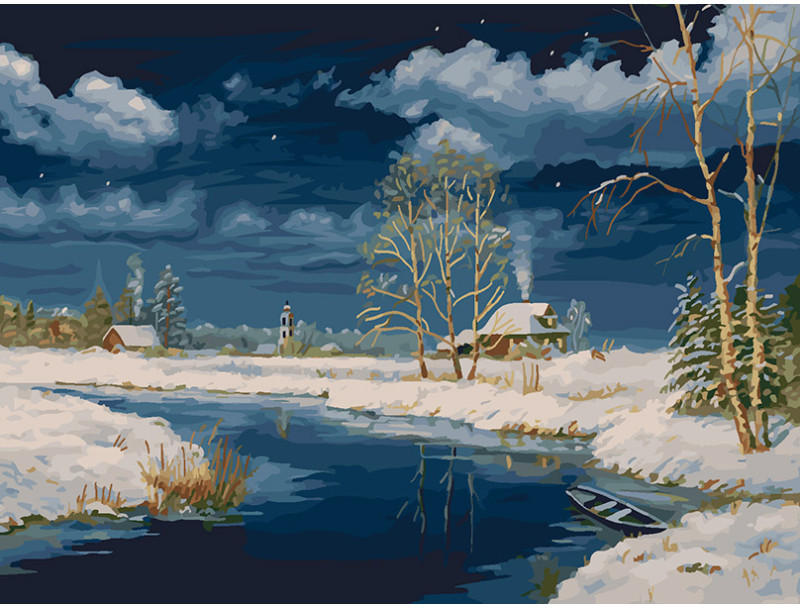 Картина по номерам «Рождественская ночь» | Белоснежка