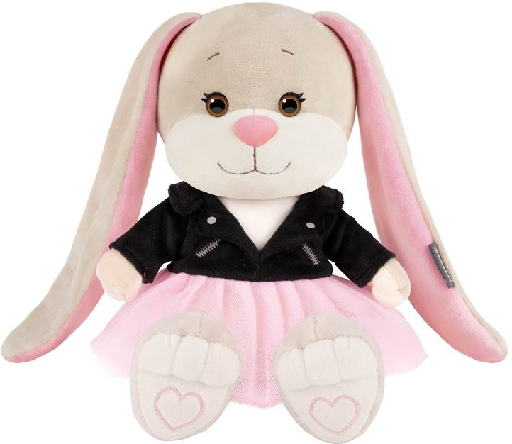 Игрушка мягкая «Зайка Лин в чёрной куртке и розовой юбке» | Jack & Lin