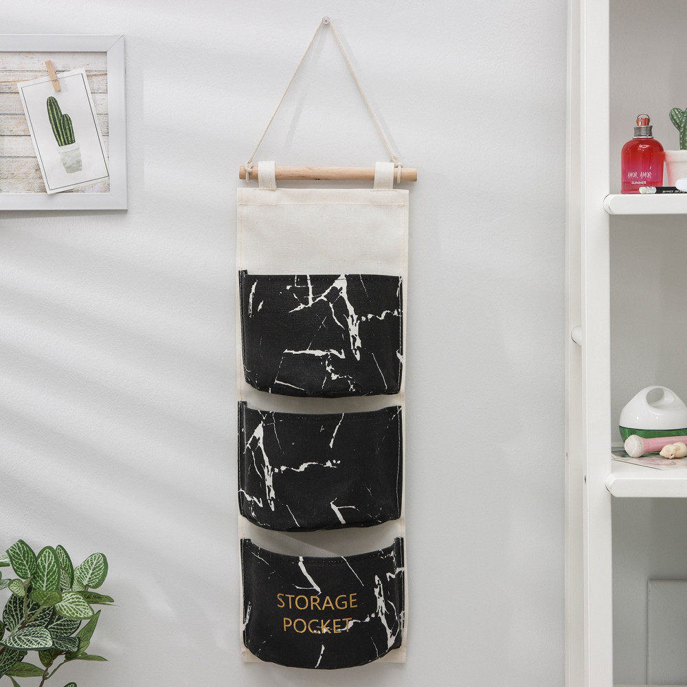 Органайзер подвесной «Мрамор» | Черный мрамор | Доляна