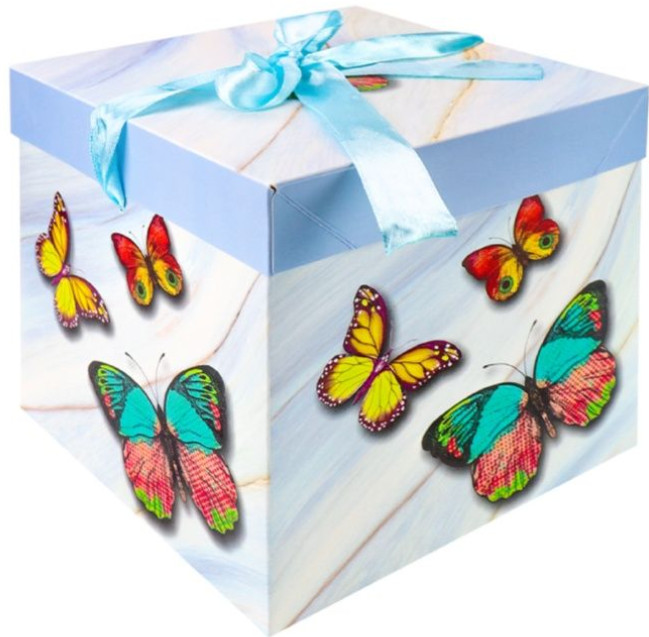 Коробка подарочная с лентой «Бабочки» | Миленд