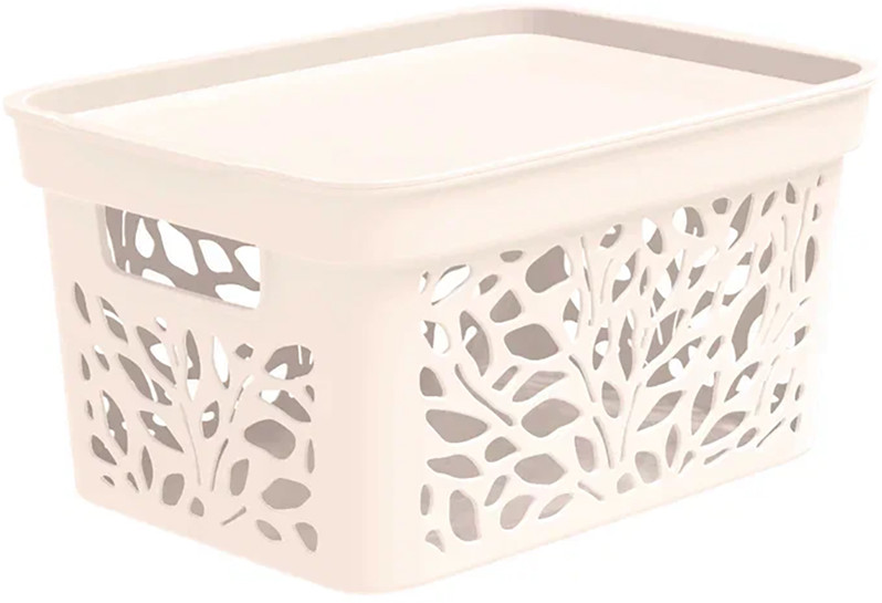 Корзина для хранения с крышкой | Leaves | Полимербыт