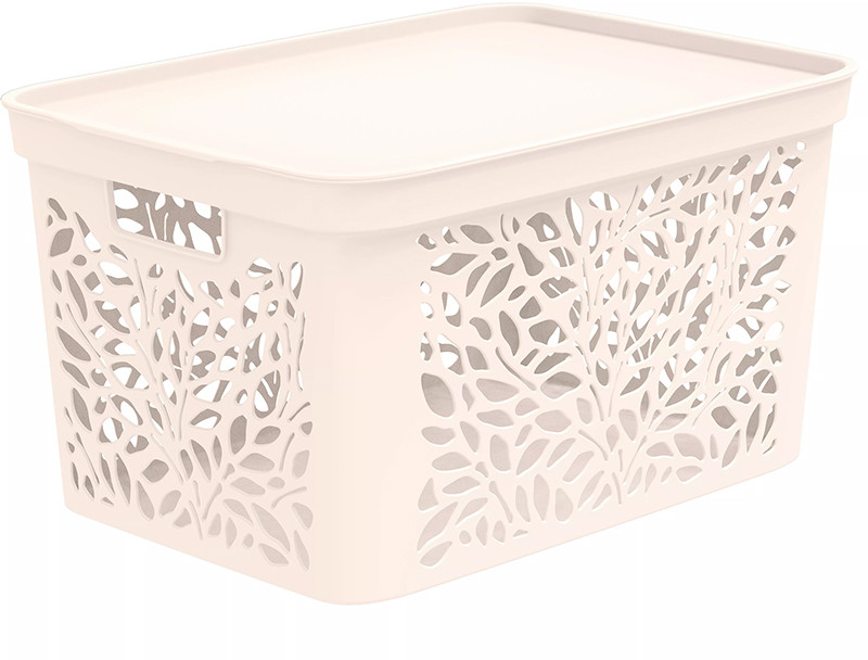Корзина для хранения с крышкой | Leaves | Полимербыт