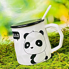 Кружка с крышкой и ложкой