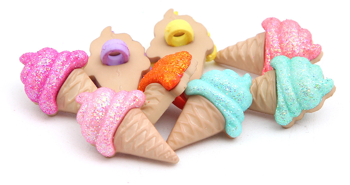 Набор пуговиц-фигурок «Мороженое в рожках» | Dress it up