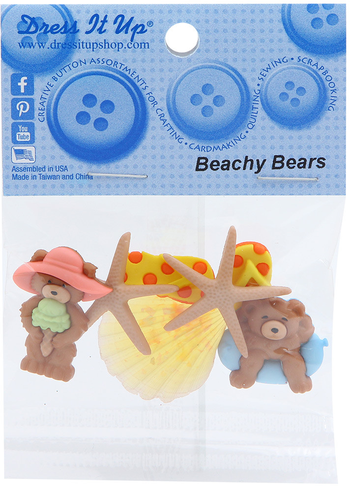 Набор пуговиц-фигурок «Пляжные мишки» | Dress it up