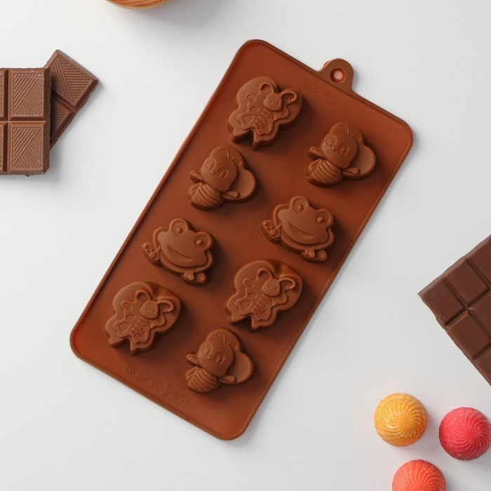 Форма силиконовая для льда и кондитерских украшений «Насекомые» | Доляна