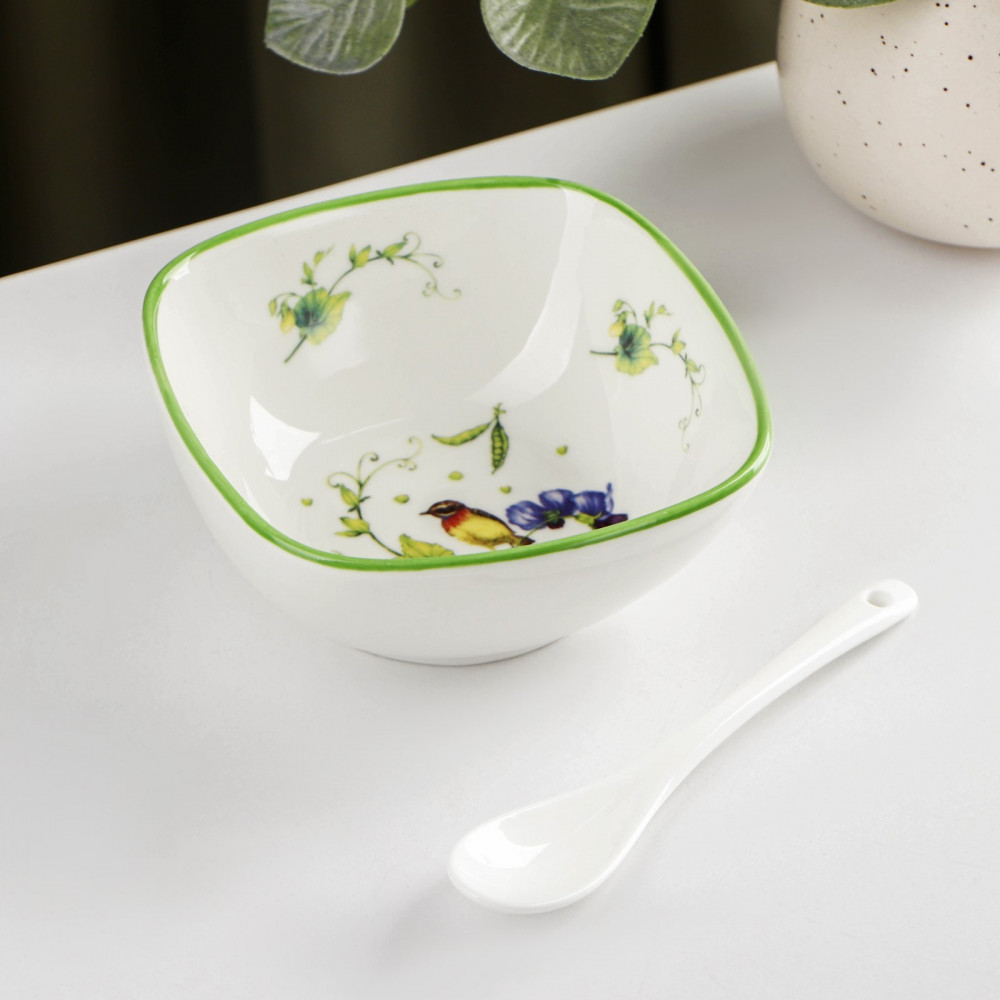 Салатник с ложкой «Зелёный сад» | Зеленый сад | Доляна