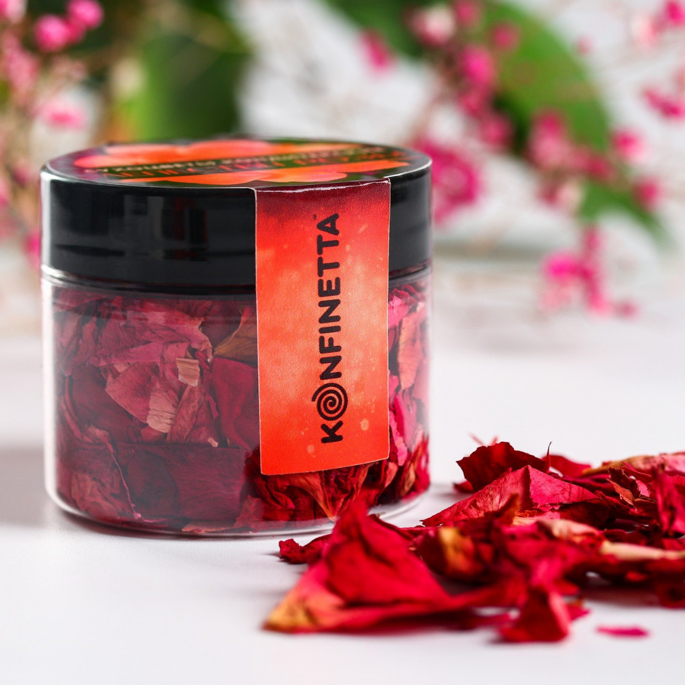 Цветы сухие съедобные «Лепестки розы», красный | Konfinetta