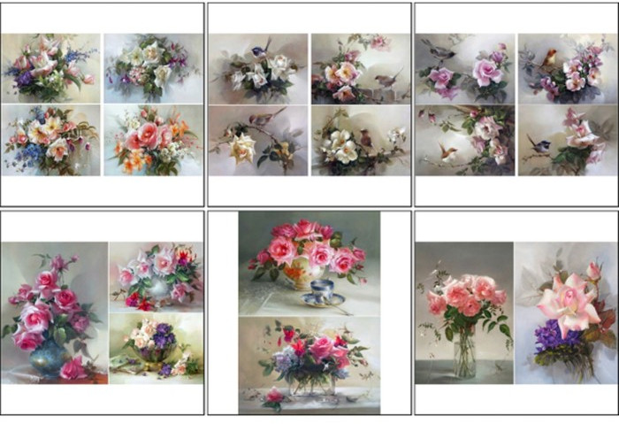 Набор карт декупажных «Цветы и птицы»