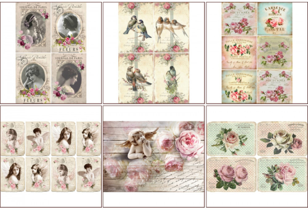 Набор карт декупажных «Винтаж в розах»