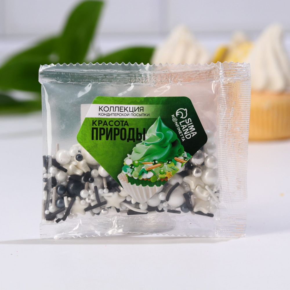 Посыпка кондитерская фигурная «Сердца, звёзды» | Красота природы | Konfinetta