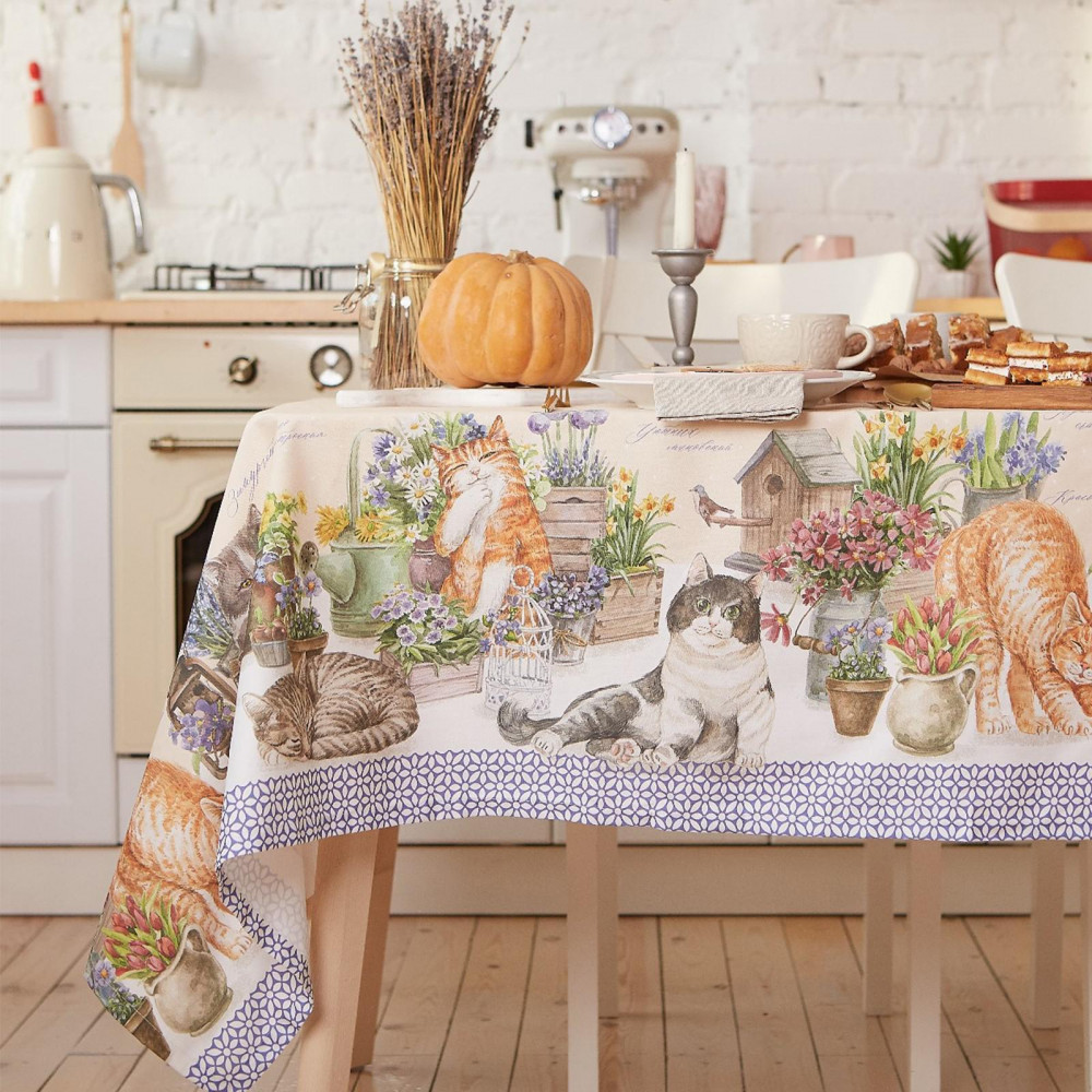 Скатерть «Уютные коты» | Пушистое настроение | Этель