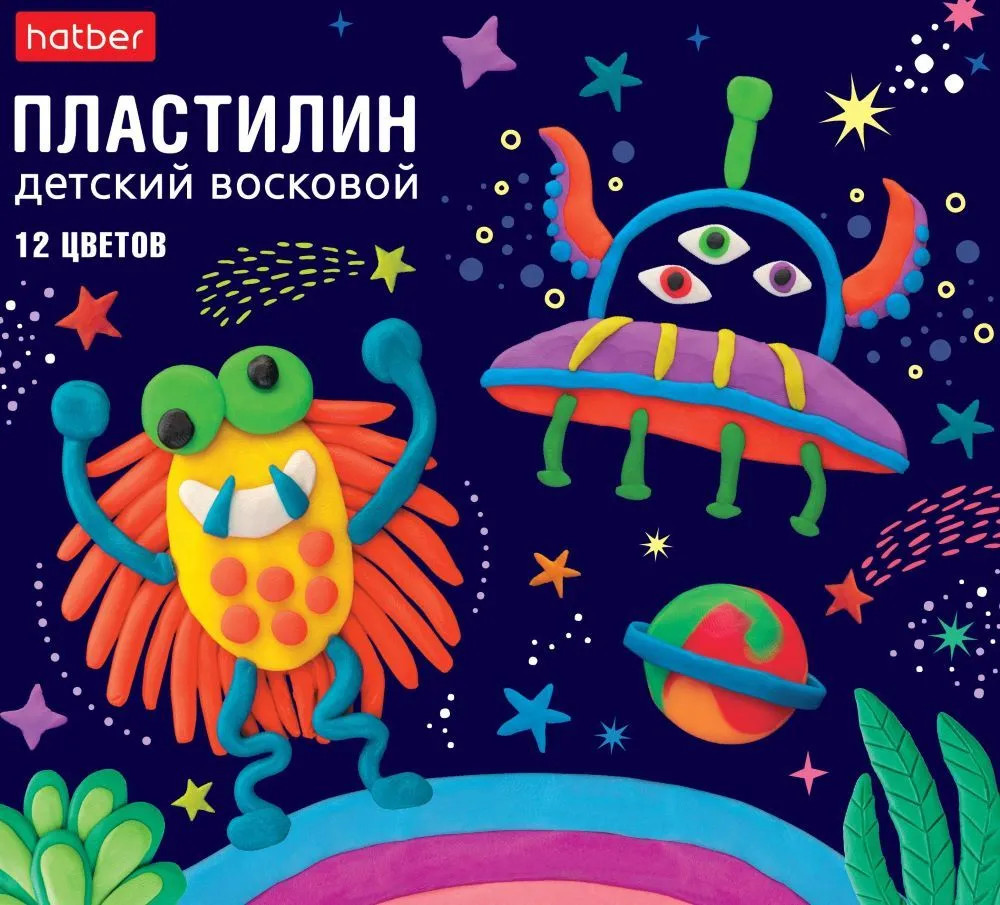 Пластилин восковой «Монстрики» | Hatber