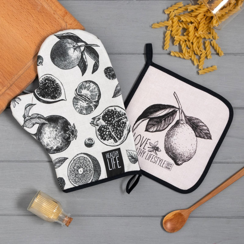 Набор прихваток «Love healthy» | Healthy life | Этель