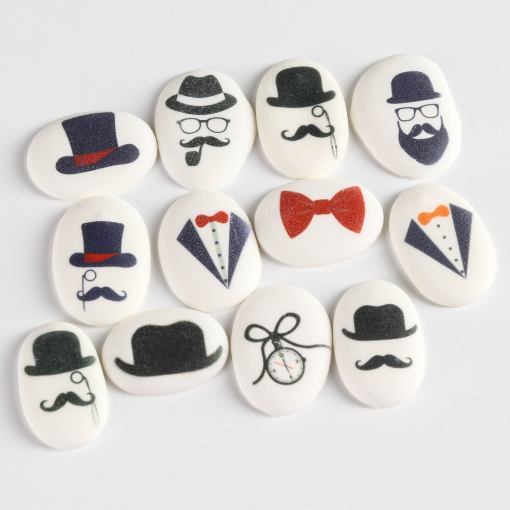 Медальоны сахарные «Джентельмены» | 23 Февраля | Konfinetta