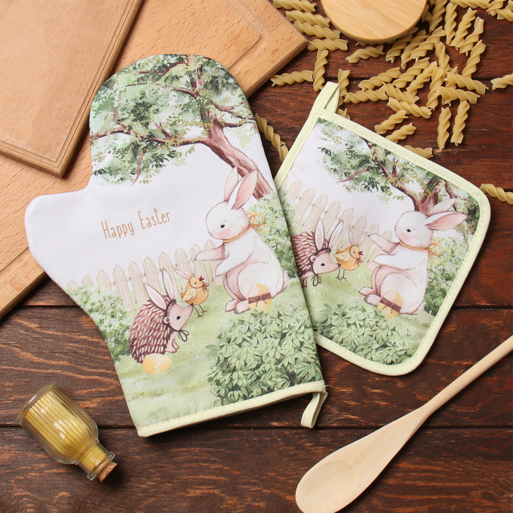 Набор прихваток «Зверьки» | Кухонный текстиль к Пасхе | Доляна