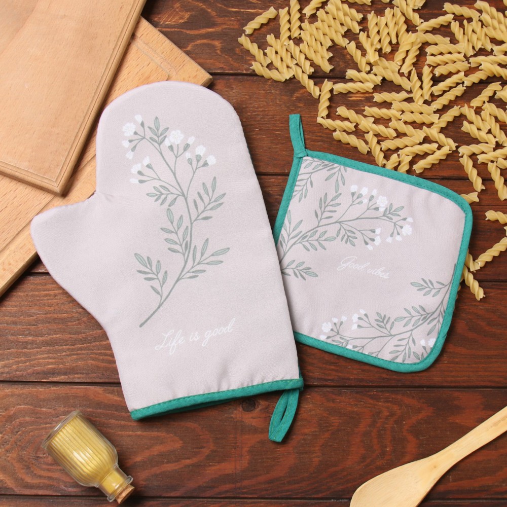 Набор прихваток «Live is good» | Кухонный текстиль к Пасхе | Доляна