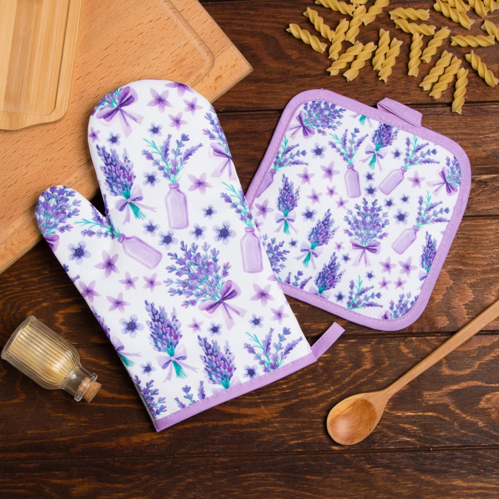 Набор прихваток «Романтика» | Кухонный текстиль Прованс | Доляна