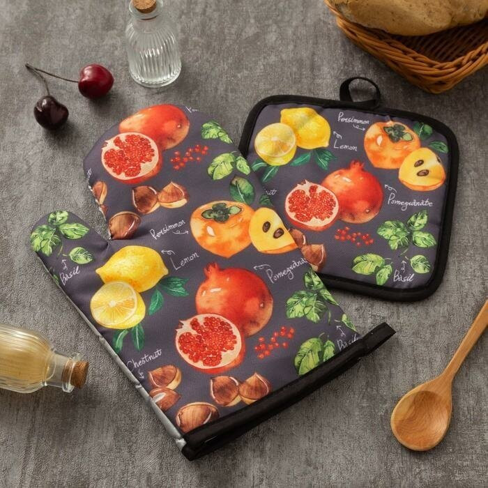 Набор прихваток «Фрукты» | Fruits | Доляна