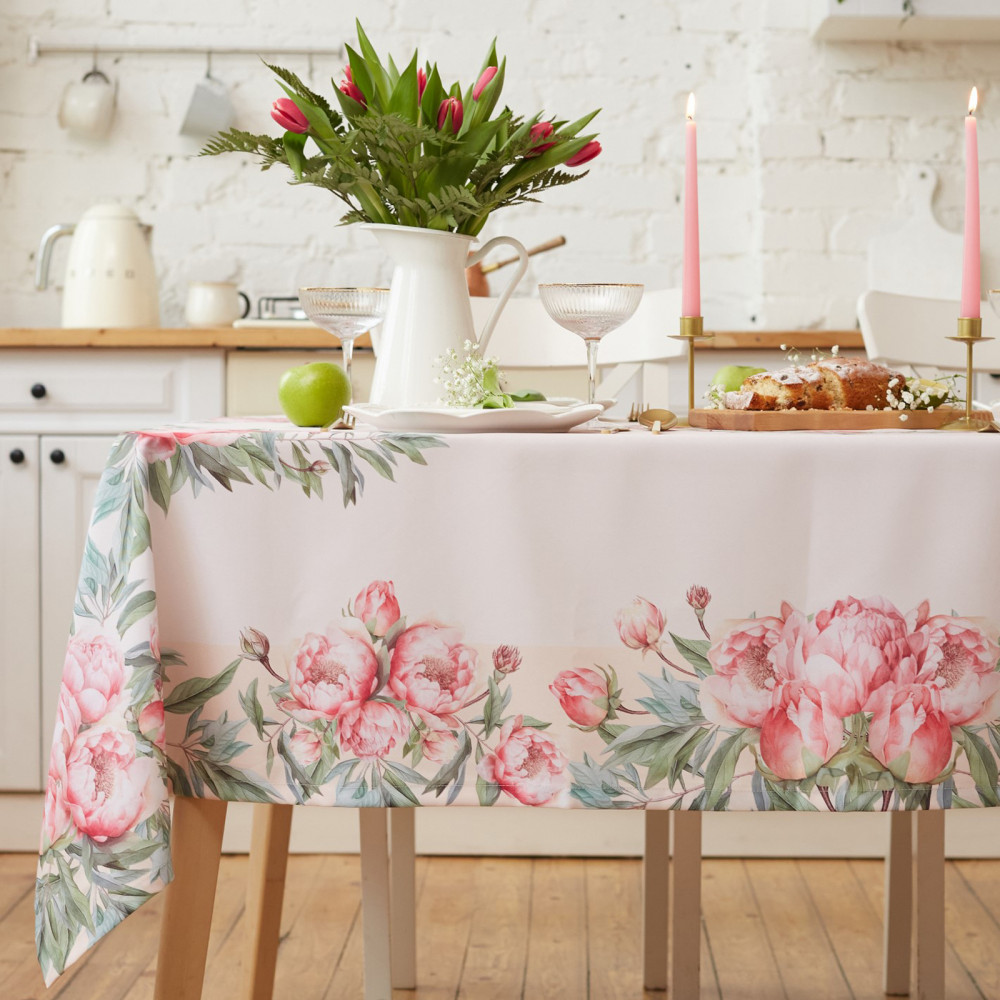 Скатерть «Рeonies flowers» | Пионы | Доляна