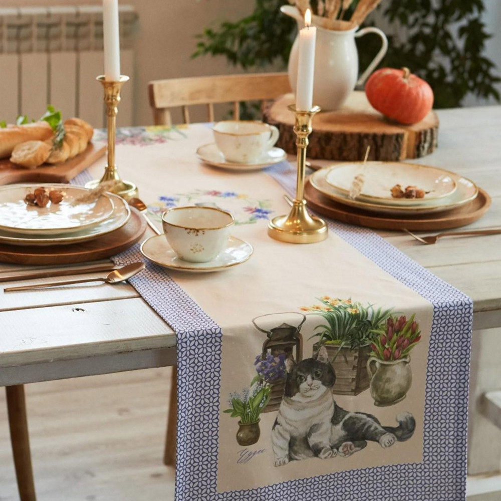 Дорожка на стол «Уютные коты» | Пушистое настроение | Этель