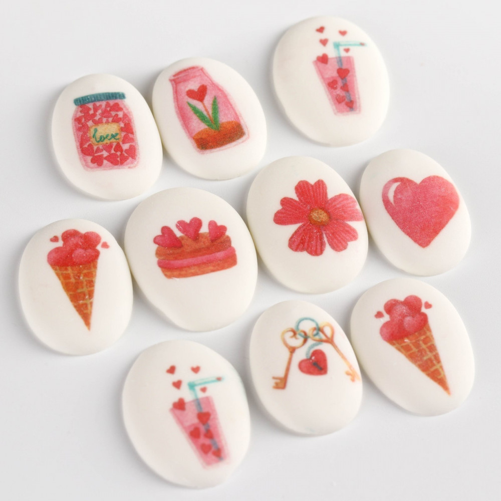 Медальоны сахарные «Любовь» | 14 Февраля | Konfinetta