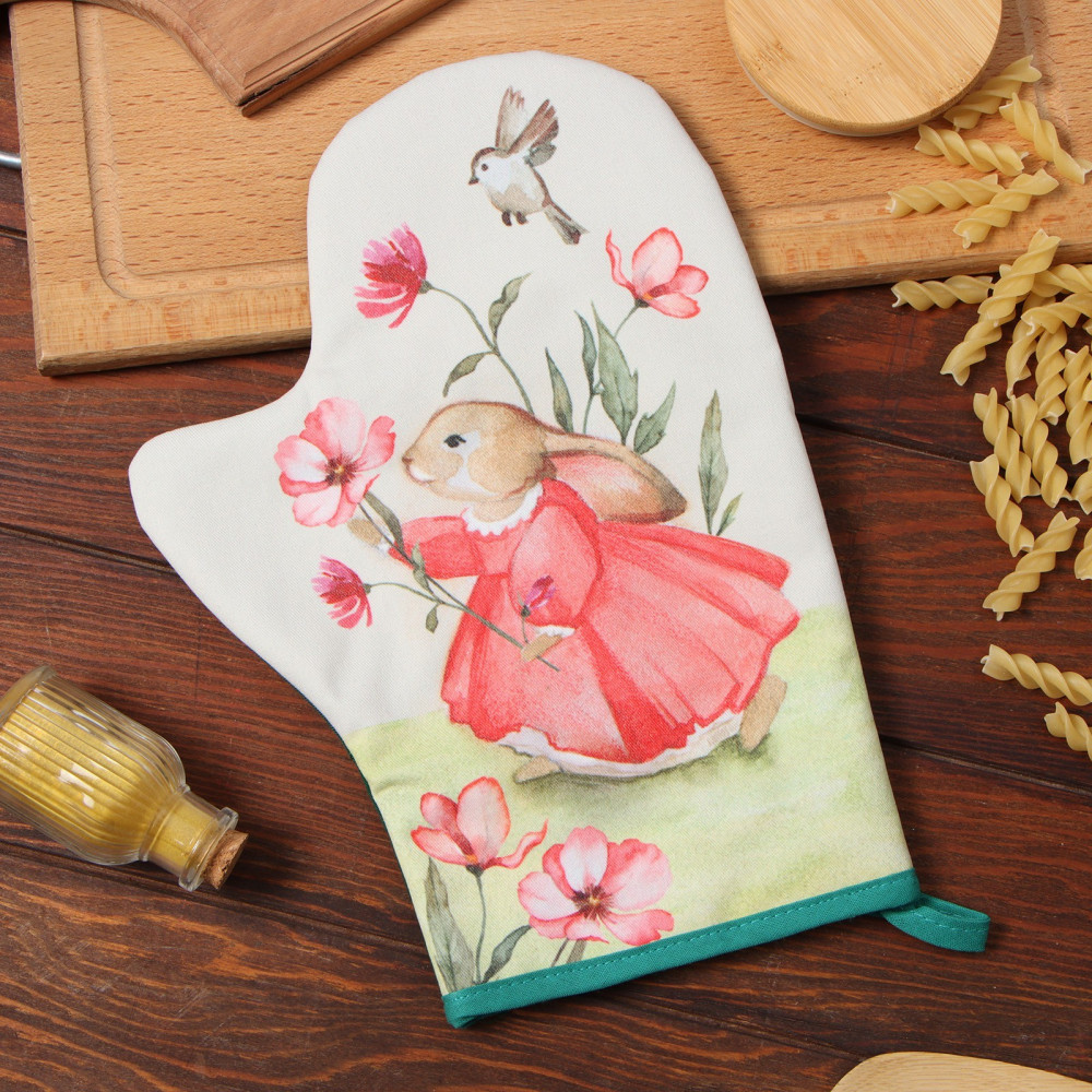 Варежка-прихватка «Кролик» | Кухонный текстиль к Пасхе | Этель