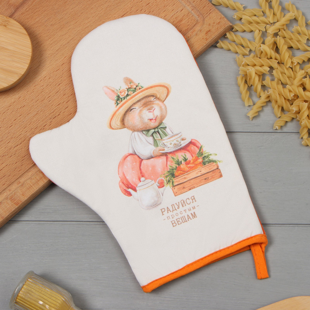 Варежка-прихватка «Кролики» | Кроличья ферма | Этель