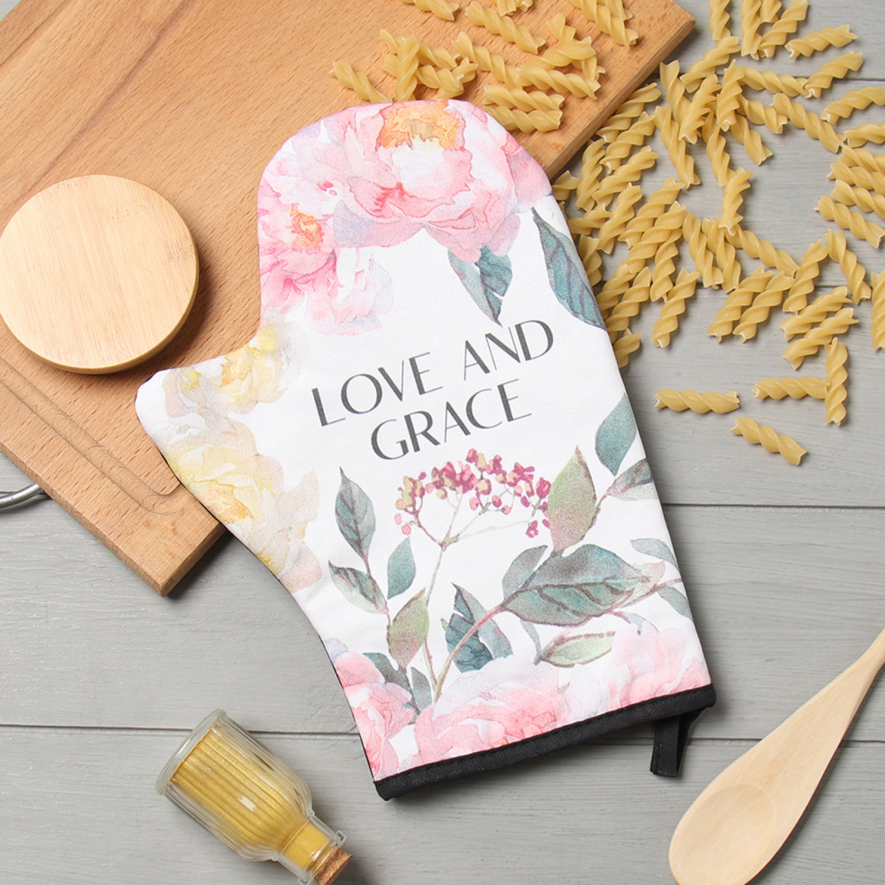 Варежка-прихватка «Love and Grace» | Кухонный текстиль «Цветы» | Этель