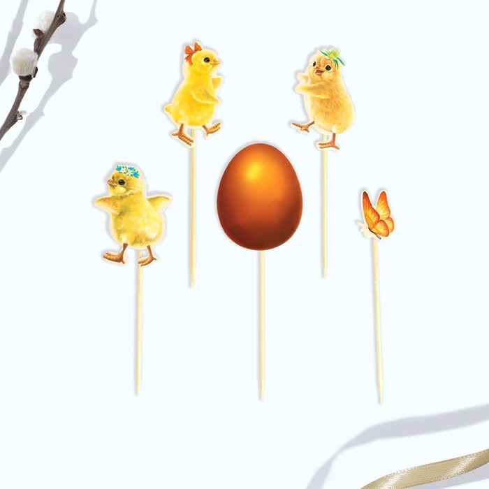 Набор пасхальный для украшения кулича «Светлого дня Пасхи!» | Пасхальные цыплята | Семейные традиции